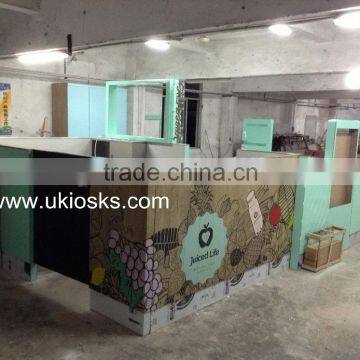 Indoor Juice Shop Interior Design, Juice Shop Furniture, Mall Juice Kiosk Hot Sale in USA