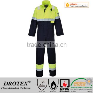 China wholesale 2-tone CVC high visible fire retardant coverall