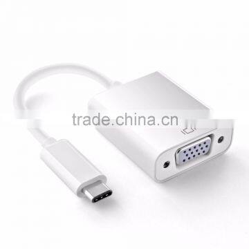 1080p Silver Aluminium USB 3.1 Converter Adapter Type C to VGA Cable