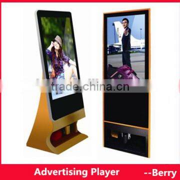 floor standing led advertising player with shoe polisher