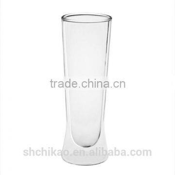 Reusable transparent double wall glass beer mug from glass manufacturers export to the United States and other countries