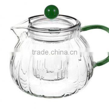 Handmade 3.3 high borosilicate heat fire resistant glass teapot with warmer of chikao glass