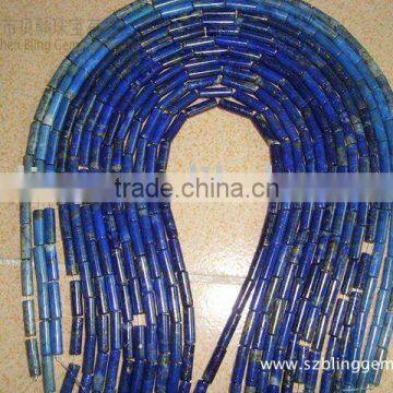 Gemstone loose beads Lapis lazuli tube beads16"