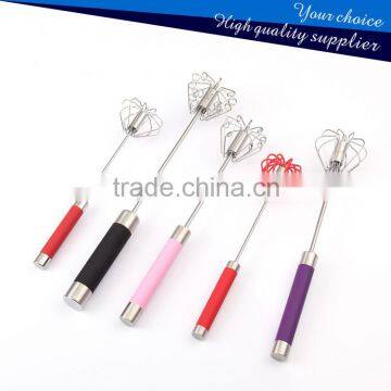 Stainless Steel Egg whisk Rotation Egg Beater