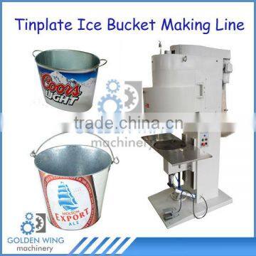 Semi-automatic Pneumatic Tin Can Sealing Machine Equipment For Tinplate Promotion Bucket Making Line