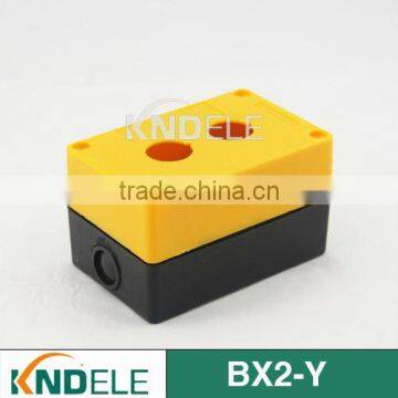 push button plastic remote station electric power controller box two hole yellow and black BX2-Y