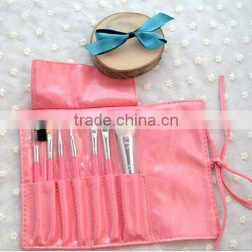 7pcs pink synthetic girls cosmetic brushes