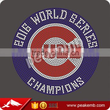 New 2016 World Series Cubs Champions Rhinestone Transfers Iron On Tshirts