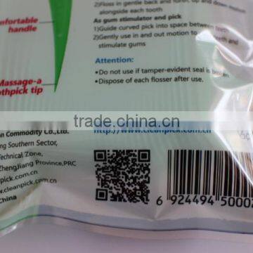 Cheap PE Line Personalized Dental Floss Pick in Bag