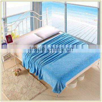Bedding Extra Soft Flannel Fleece Blanket Lightweight Thickening Throw/Bed Blanket Pure Color Blanket Sky Blue
