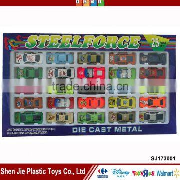 25pcs Die cast metal mini friction car toys