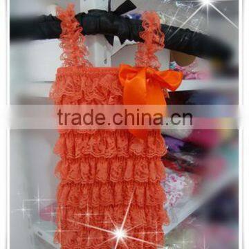 Europe and America Designer New Born Organic Lace Baby Rompers Wholesale Baby Clothes Lace Stylish Polyester Ruffle Lace Rompers photo-2