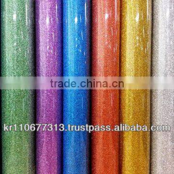 GIO-GLITTER / PU SPARKLING SHINY VINYL FOR TEXTILE HEAT TRANSFER FILM CAD PLOTTER CUT