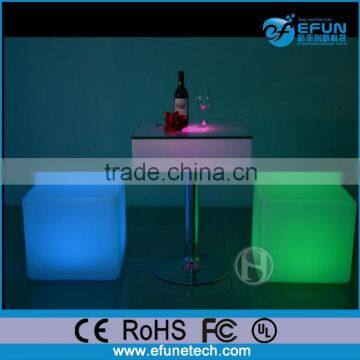 decorative rgb glowing light cube seat, illuminated led light cube seating outdoor