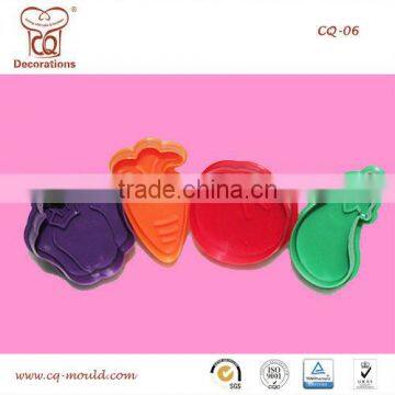 3D Colorful Cookie Biscuit Cutter Mold Set--ABS material--Eggplant, Radishes, Tomatoes