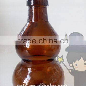 300ml amber glass special shaped empty bottle