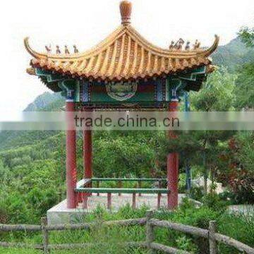 Four sides single wood structure Chinese style pagoda