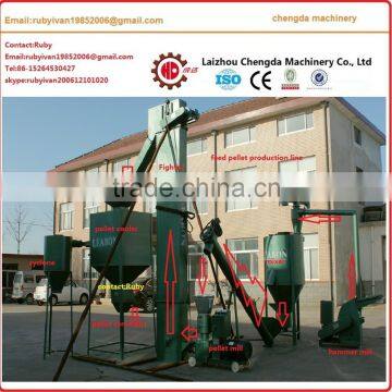 2017 hot sell 200-600kg/h pig feed pellet machine production line