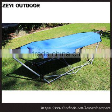 Portable Folding Hammock Steel Frame Carry Camping Outdoor Sleeping Bed Blue Color