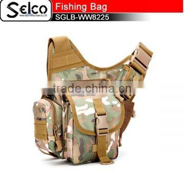 Inclined shoulder bag for fishing, fishing tackle bag