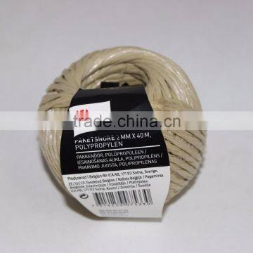 SINGLE PLY NM 0.65/1 (650 METER PER KG) BEIGE LIGHT COLOR PP TWINE pp net splitfilm twine