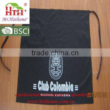 Black Waist / Bar Half Apron With Pocket /waist apron with big logo