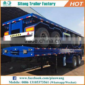 Durable 20ft 40ft container transport semi trailer 30 ton low flatbed semi trailer