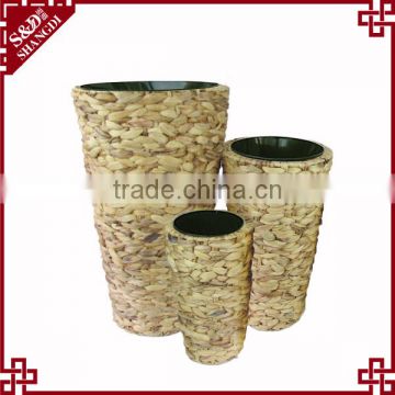 Decorative nursery planter garden natural rattan artificial flower pot