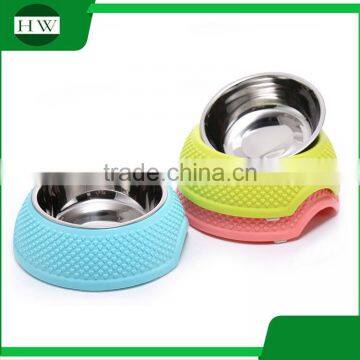 Pet Accessories Love Heart Shaped Eco Anti Slip Stainless Steel Plastic Cat Dog Pet Feeder Water Food Bowl photo-3