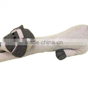 Store More Beige and Grey Mokey Cotton Animal Sliding Door Stopper photo-2