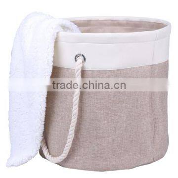 Store More Polyester Lining Fabric Laundry Basket, Folding Laundry Basket