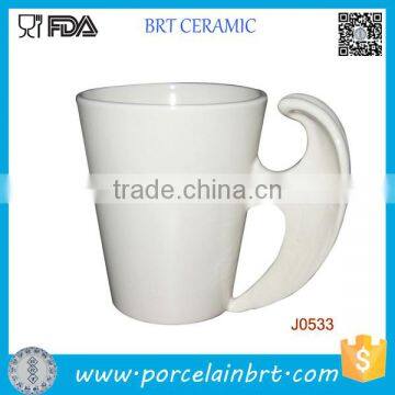 Special Wing Handle White Porcelain China Mug