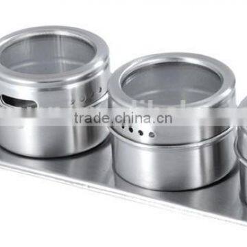 Clear Glass Bottle And Stainless Steel Stand Sets Salt Pepper Oil Vinegar Set photo-3