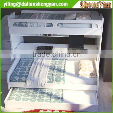 Twin Over Twin Bunk Bed Trundle With Storage Drawers photo-3
