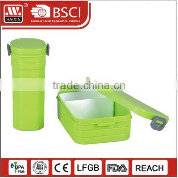 Plastic colorful korean lunch box with water bottle