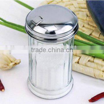 300ml Vertical Stripe Transparent Glass Spice Package Containers With Metal Hole Cap photo-3