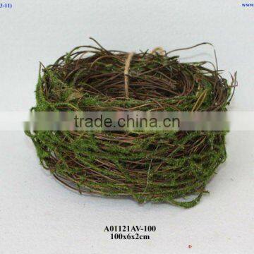 rattan coil with moss decor