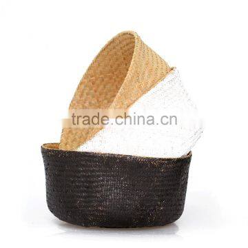 Colorful Dipped Bottom Seagrass Baskets/ Foldable Seagrass Laundry Basket photo-5