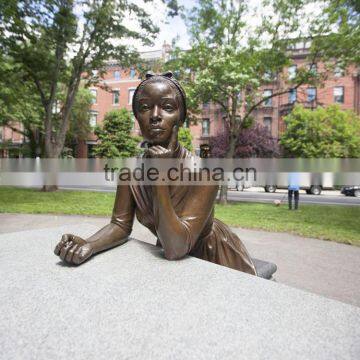 Outdoor Garden Decoration Bronze 18 Hair Sexy Short Hair Nude Girl Sculpture photo-2
