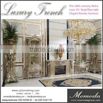 CT31A Neoclassical Rococo Elegant 24k Gold Paiting Dining Room Set Luxury Antique Villa Wood Carved Table Chairs Home Furniture