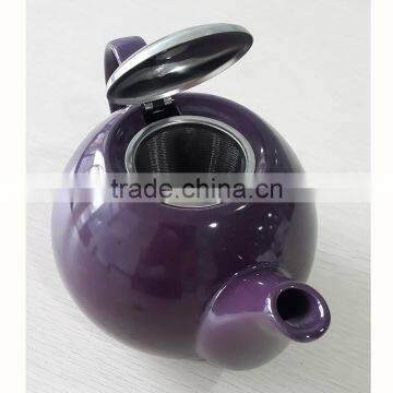 BTHJC-7 2014 Design Ceramic Color Teapot With S/S Lid and Strainer photo-2