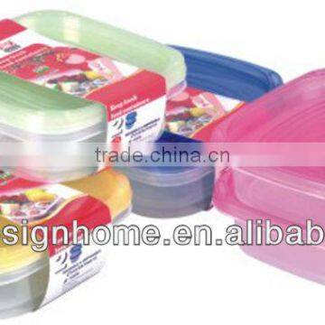 2 PCS FUCHSIA, TURQUOISE, LIME GREEN, ORANGE 0.9L SQUARE PP PLASTIC FOOD CONTAINER