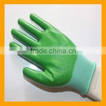 Superior Quality Green Polyester Nitrile Work Gloves