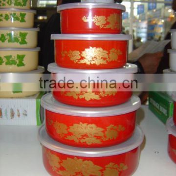 enamel storage bowl food container