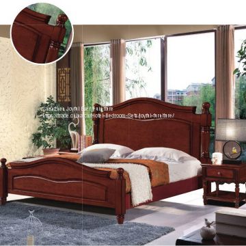 American Leisure style Furniture Walnut painting High end Rubber solid Wood Furniture bed