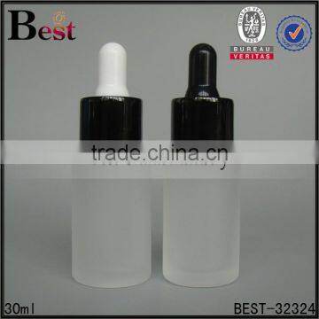China Cosmetic Perfume Essential Oil Frosted Glass Bottle 30 ml With Plastic Dropper Bottle Glass Wholesale photo-3
