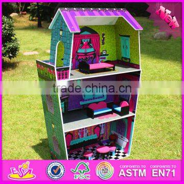 2016 New Design Beautiful Kids Wooden Big Doll House W06A160 photo-3
