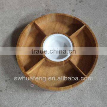 2016 Fashion bamboo snacks bowl