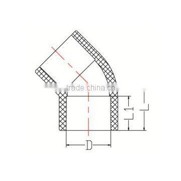 HIGH QUANLITY 45 DEG ELBOW OF PVC GB STANDARD PIPES & FITTINGS FOR WATER SUPPLY photo-2