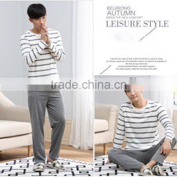 Man Pajamas Cotton Long Sleeve / Cotton Youth Men's Leisure Wear Suits photo-2